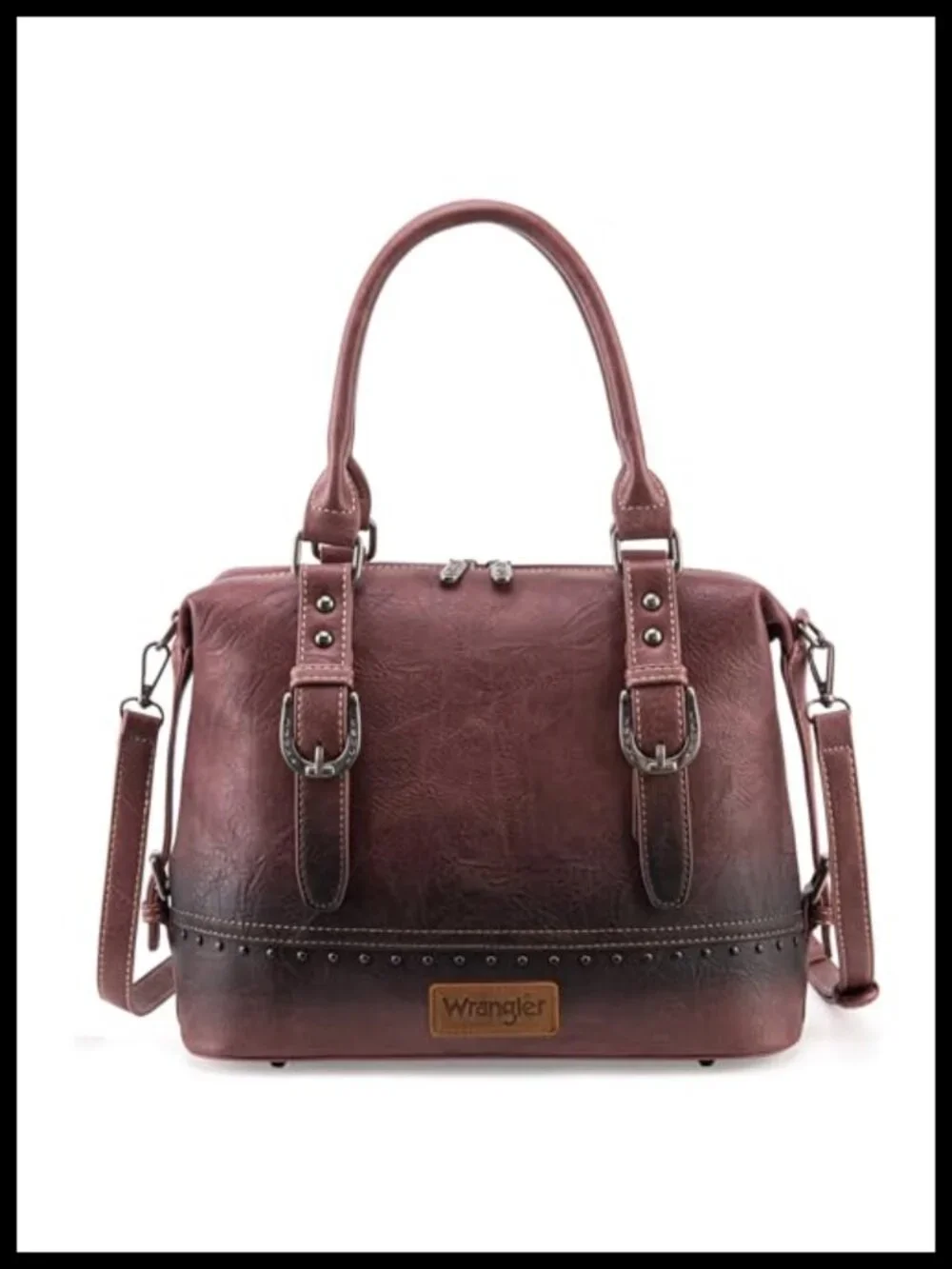Wrangler Vintage Western Doctor Bag Hobo Purse Faux Leather Satchel Handbag